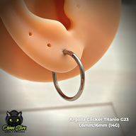 Argollas Clicker Titanio G23 - Tamaño 16mm (1,6mm) (14G)