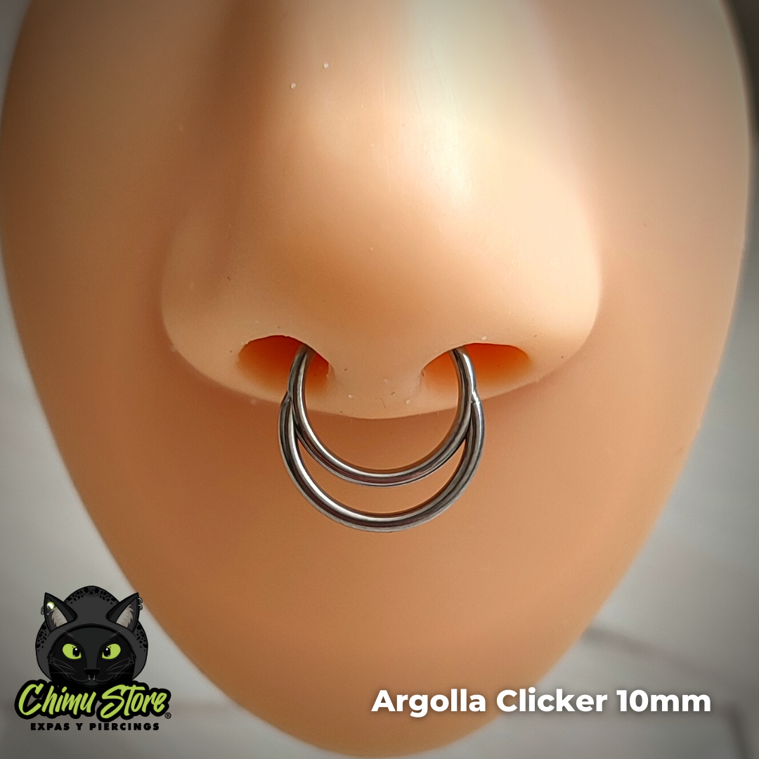 Argolla Clicker Titanio G23 - Argolla Doble (1,2mm;16G)