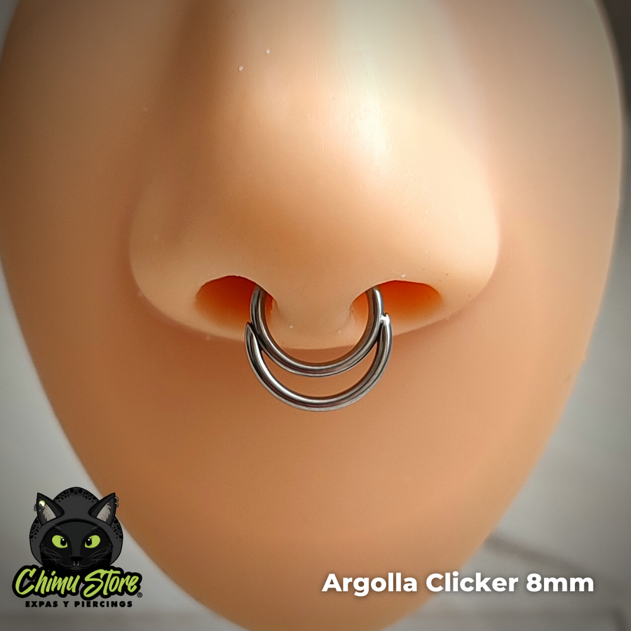 Argolla Clicker Titanio G23 - Argolla Doble (1,2mm;16G)