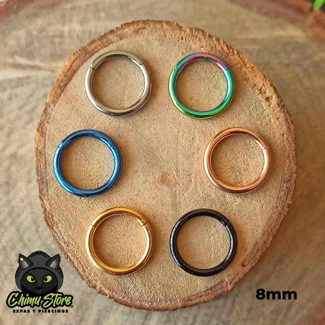 REP Argollas Clicker Titanio G23 - Tamaño 8mm (1,2mm;16G)