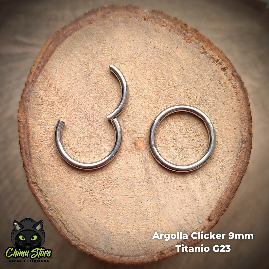 NEW Argollas Clicker Titanio G23 - Tamaño 9mm (1,2mm;16G)