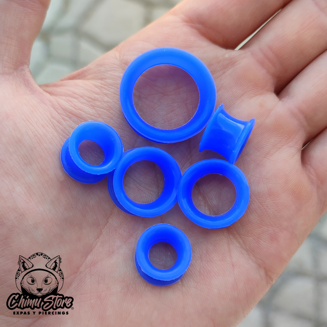 Expansiones Silicona Blanda - Modelo ZSJ Color Azul (6mm a 20mm)