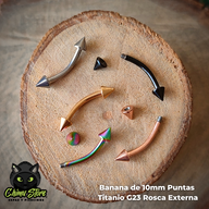 Banana Rosca Externa Titanio G23 - Puntas (1,2mm;10mm) (16G)