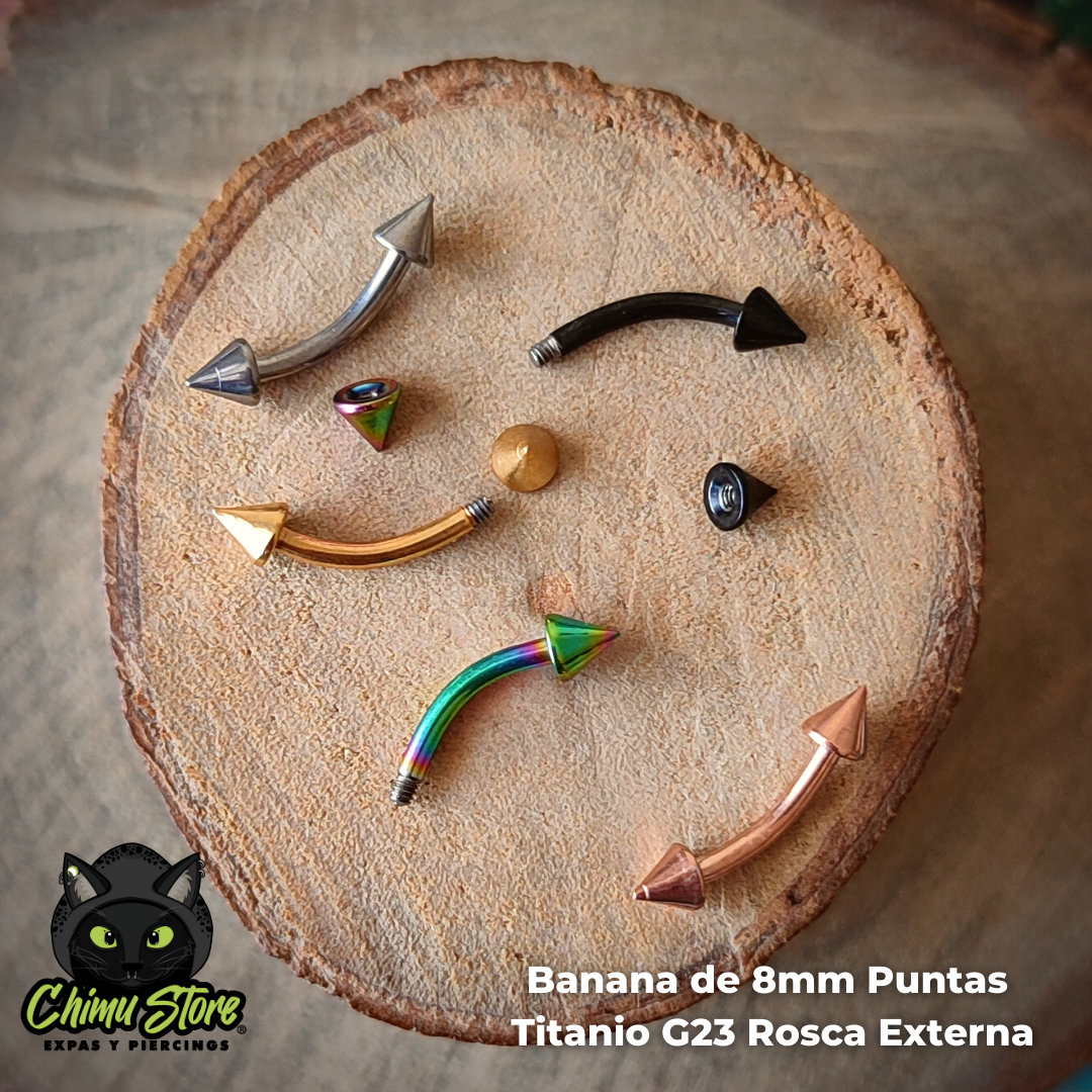 NEW Bananas Titanio G23 - Puntas (1,2mm;8mm) (16G)