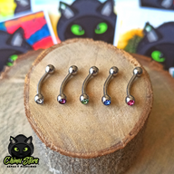 REP Banana Titanio G23 - Bolitas 3mm con Cristales (1,2mm;8mm) (16G)