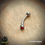REP Banana Titanio G23 - Bolitas 3mm con Cristales (1,2mm;8mm) (16G)