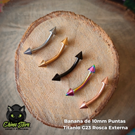 Banana Rosca Externa Titanio G23 - Puntas (1,2mm;10mm) (16G)