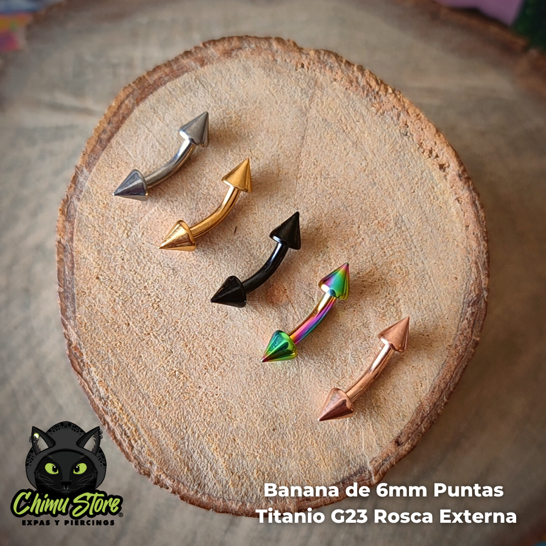 Bananas Titanio G23 - Puntas (1,2mm;6mm) (16G)