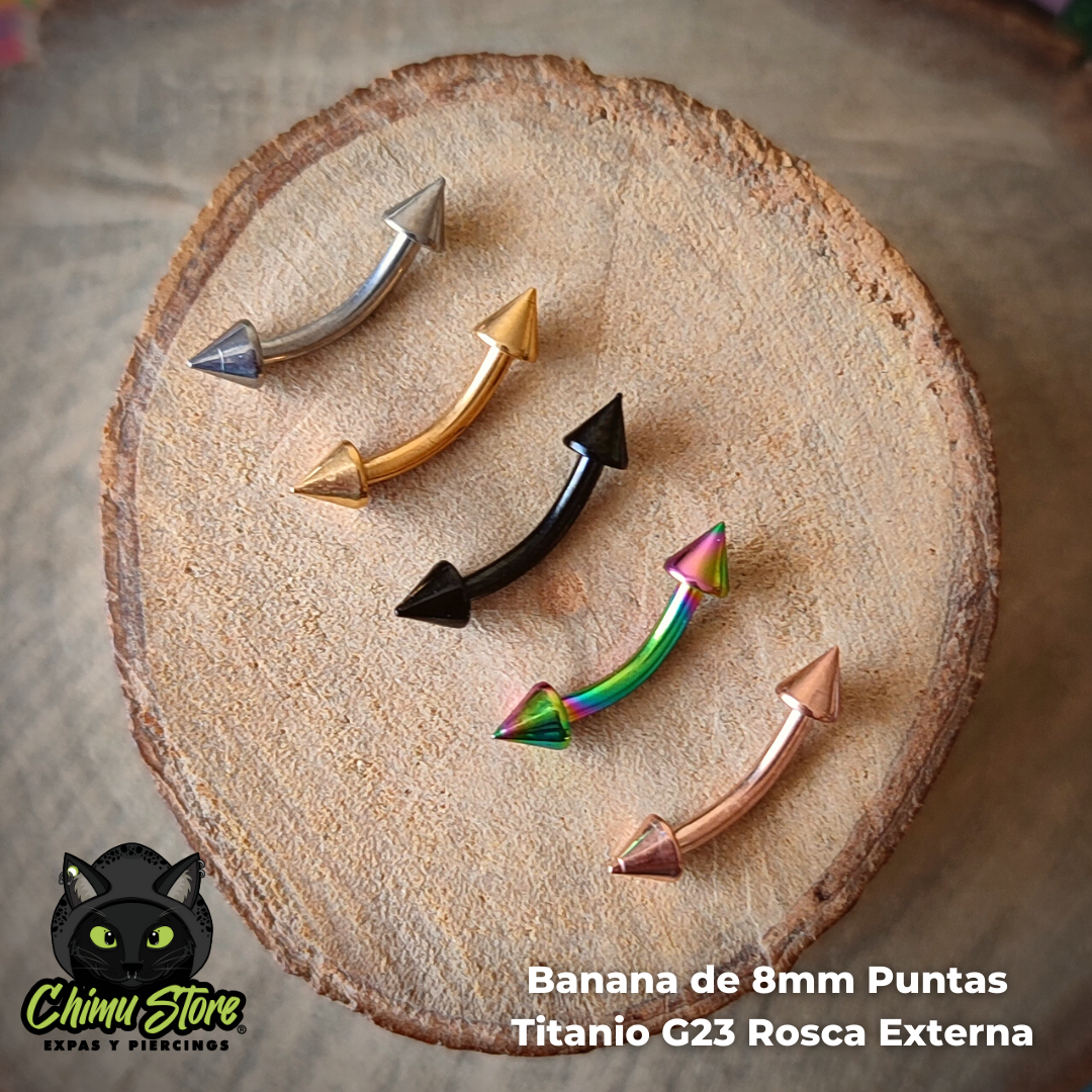 NEW Bananas Titanio G23 - Puntas (1,2mm;8mm) (16G)