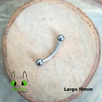 Banana Rosca Externa Titanio G23 - Bolitas 3mm Plateado (1,2mm) (16G)