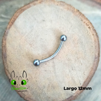 Banana Rosca Externa Titanio G23 - Bolitas 3mm Plateado (1,2mm) (16G)
