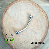 Banana Rosca Externa Titanio G23 - Bolitas 3mm Plateado (1,2mm) (16G)