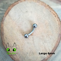 Banana Rosca Externa Titanio G23 - Bolitas 3mm Plateado (1,2mm) (16G)