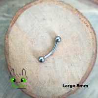 Banana Rosca Externa Titanio G23 - Bolitas 3mm Plateado (1,2mm) (16G)