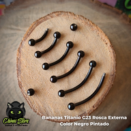Banana Titanio G23 - Bolitas 3mm Negro (1,2mm) (16G)