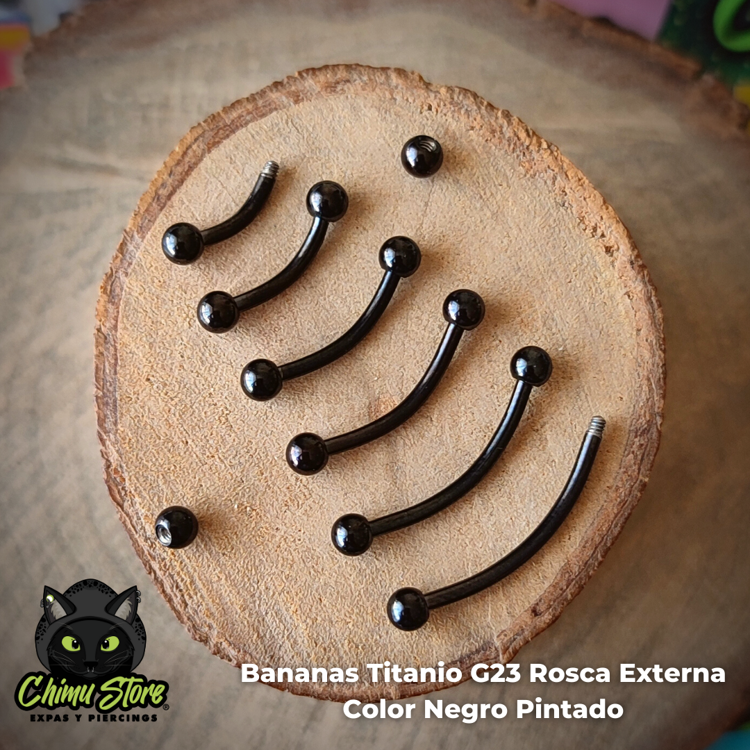 NEW Banana Titanio G23 - Bolitas 3mm Negro (1,2mm) (16G)