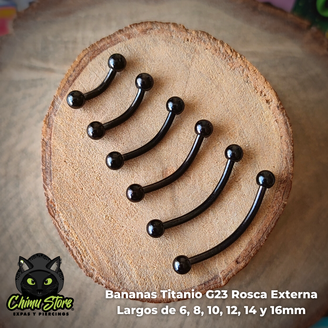 NEW Banana Titanio G23 - Bolitas 3mm Negro (1,2mm) (16G)