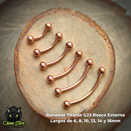 Banana Titanio G23 - Bolitas 3mm Rose Gold (1,2mm) (16G)
