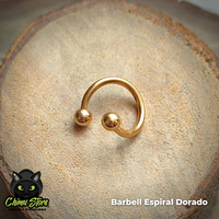 Barbell Espiral Titanio G23 - Tamaño 8mm (1,2mm;8mm) (16G)