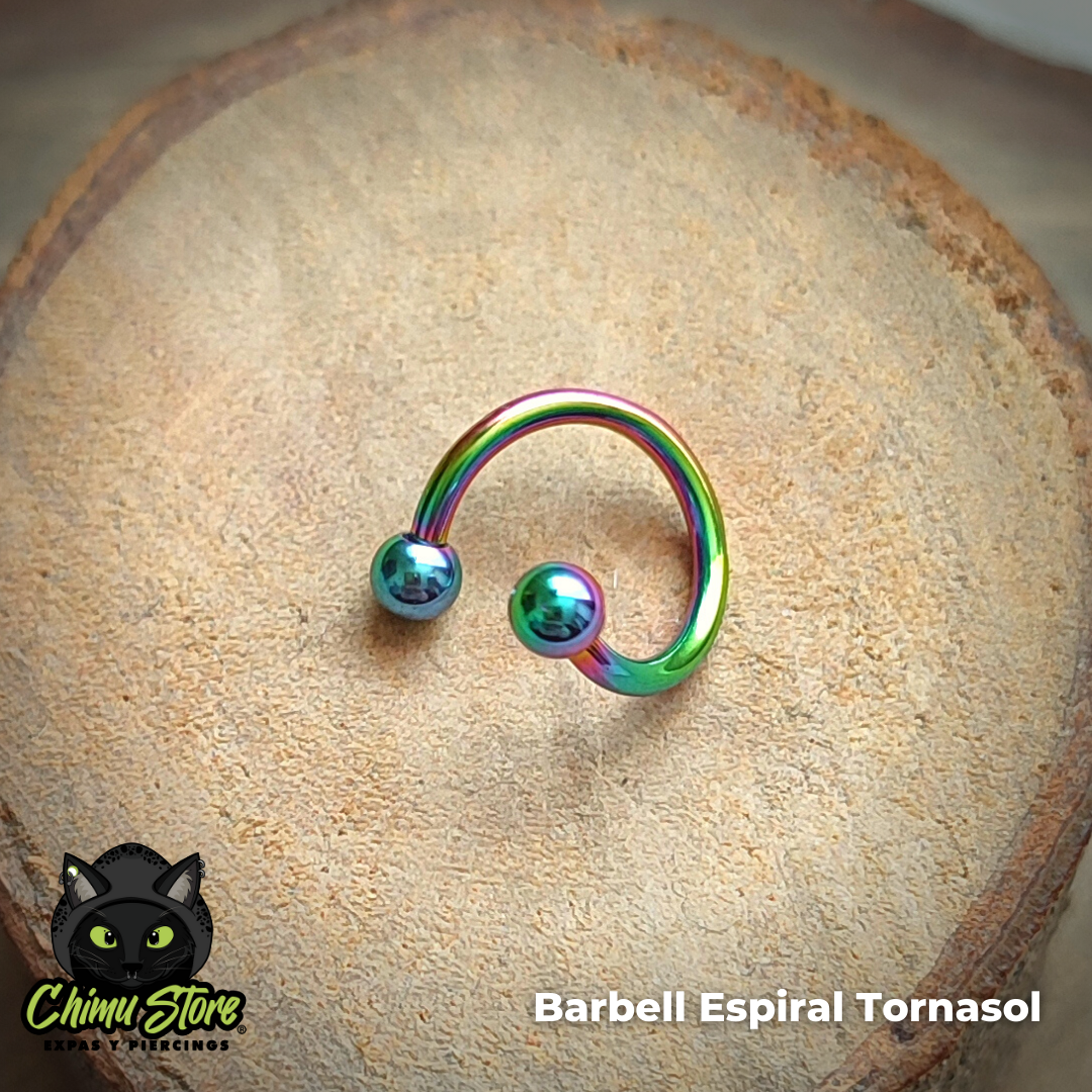 Barbell Espiral Titanio G23 - Tamaño 8mm (1,2mm;8mm) (16G)