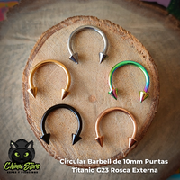 NEW Circular Barbell Titanio G23 - Puntas Tamaño 10mm (1,2mm) (16G)