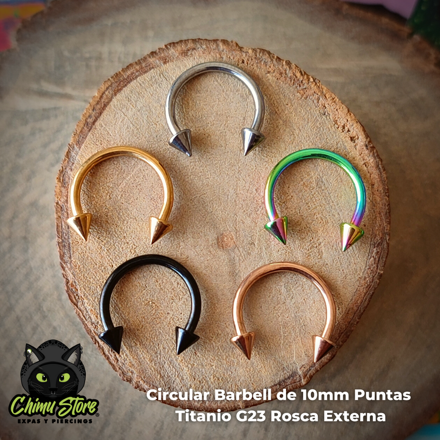 REP Circular Barbell Puntas Titanio G23 - Tamaño 10mm (1,2mm;16G)