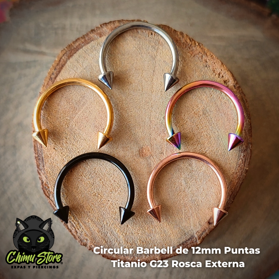 Circular Barbell Puntas Titanio G23 - Tamaño 12mm (1,2mm;16G)