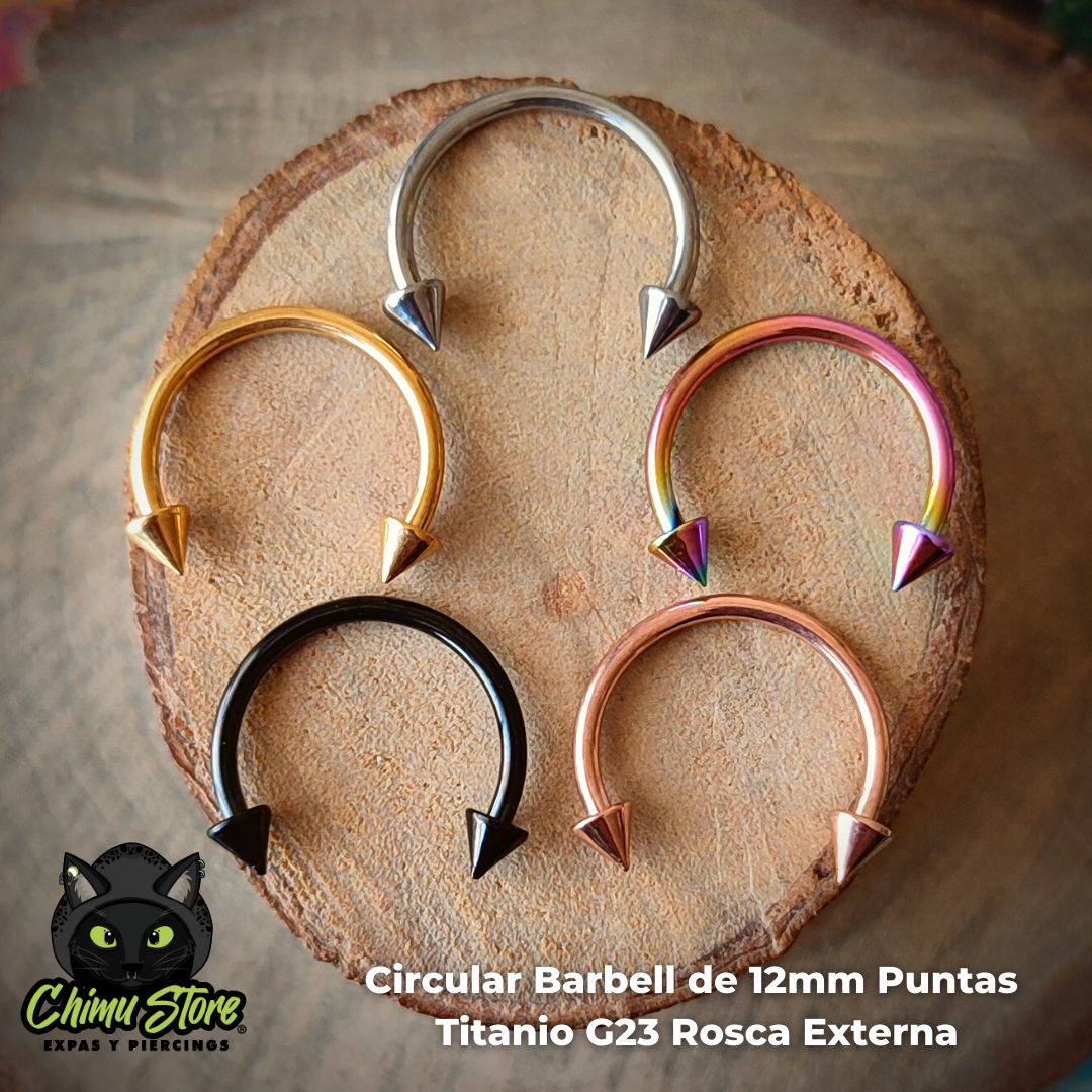 Circular Barbell Titanio G23 - Puntas Tamaño 12mm (1,2mm;16G)