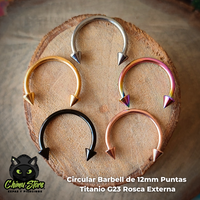 Circular Barbell Titanio G23 - Puntas Tamaño 12mm (1,2mm;16G)