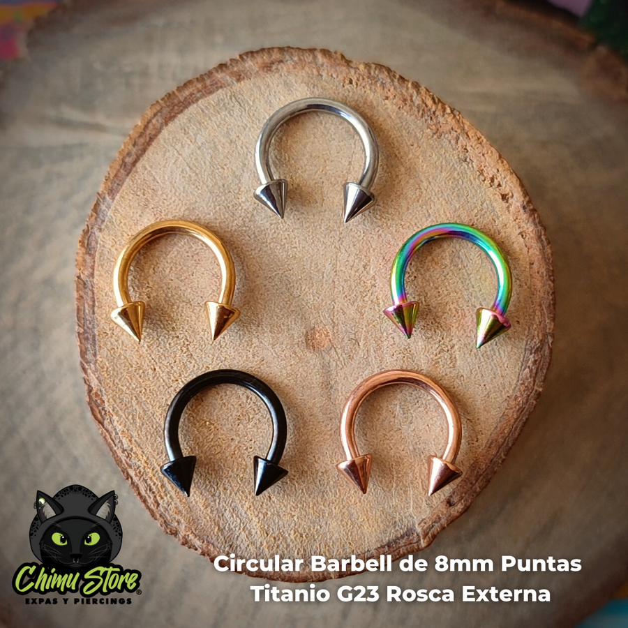 NEW Circular Barbell Titanio G23 - Puntas Tamaño 8mm (1,2mm;16G)