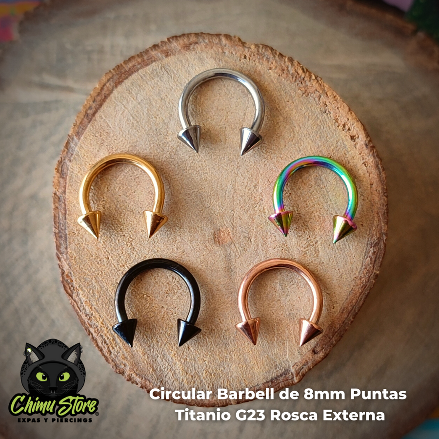 Circular Barbell Puntas Titanio G23 - Tamaño 8mm (1,2mm;16G)