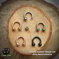 Circular Barbell Titanio G23 - Tamaño 6mm (1,2mm;16G)