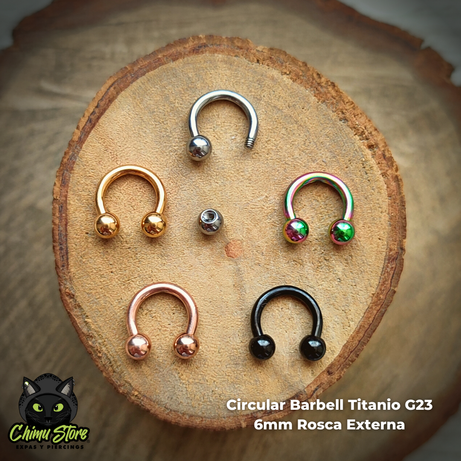 Circular Barbell Titanio G23 - Tamaño 6mm (1,2mm;16G)