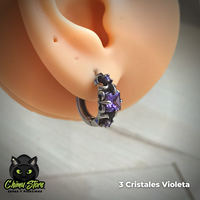 Piercing Lobulo Acero Inoxidable - 3 Cristales (1mm;10,5mm)