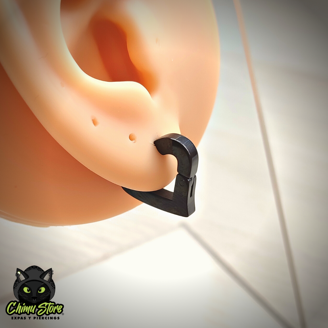 Piercing Lobulo Acero Inoxidable - Corazon Curvo (1mm) (18G)