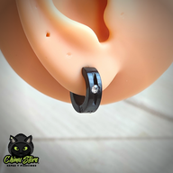 Piercing Lobulo Negro Acero Inoxidable - Cristal Blanco (1mm;10mm)