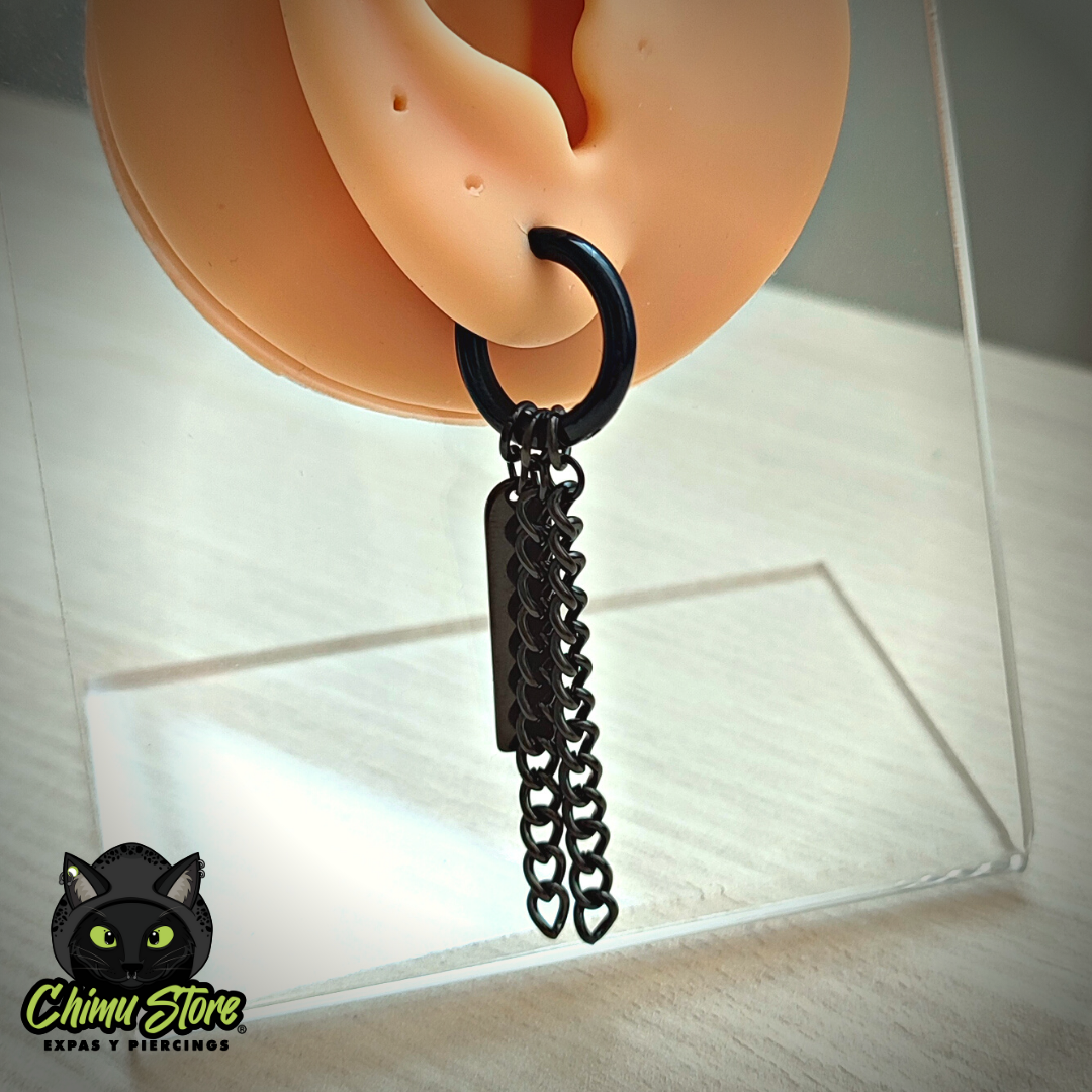 Colgante Acero Inoxidable - Placa y 2 Cadenas (1mm;12mm)