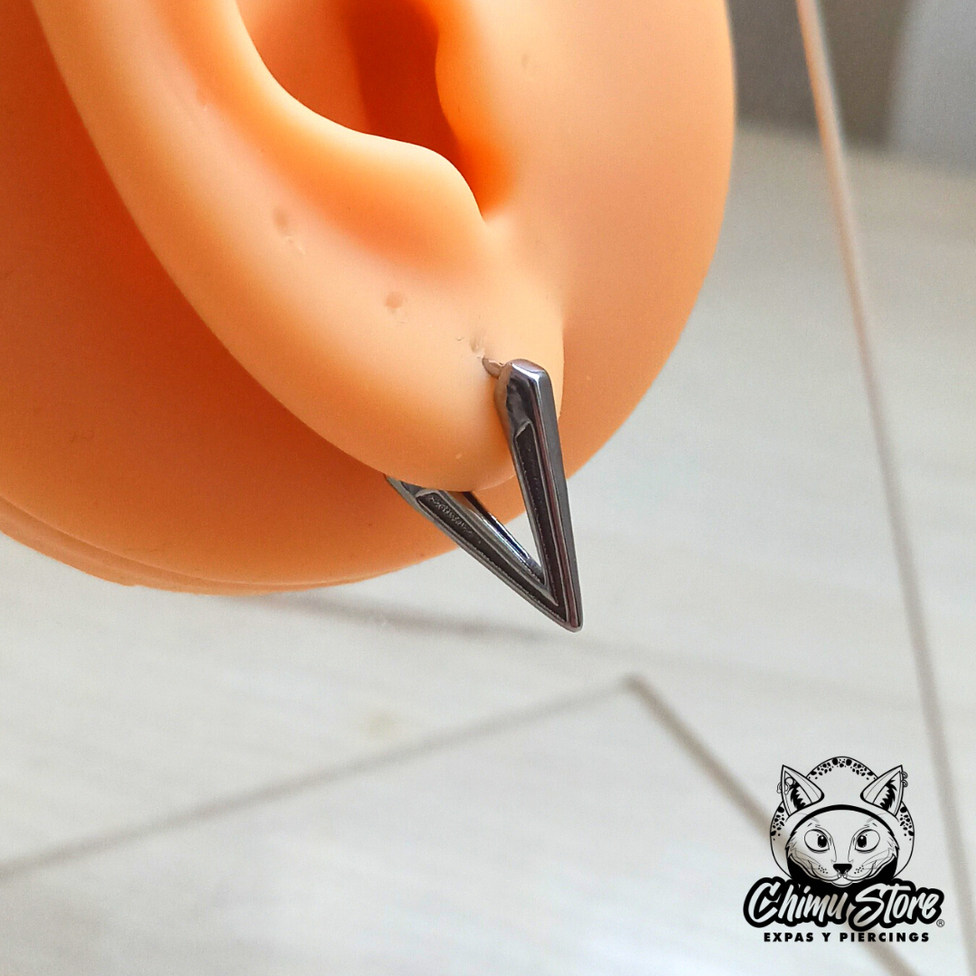 Piercing Lobulo Acero Inoxidable - Punta en V