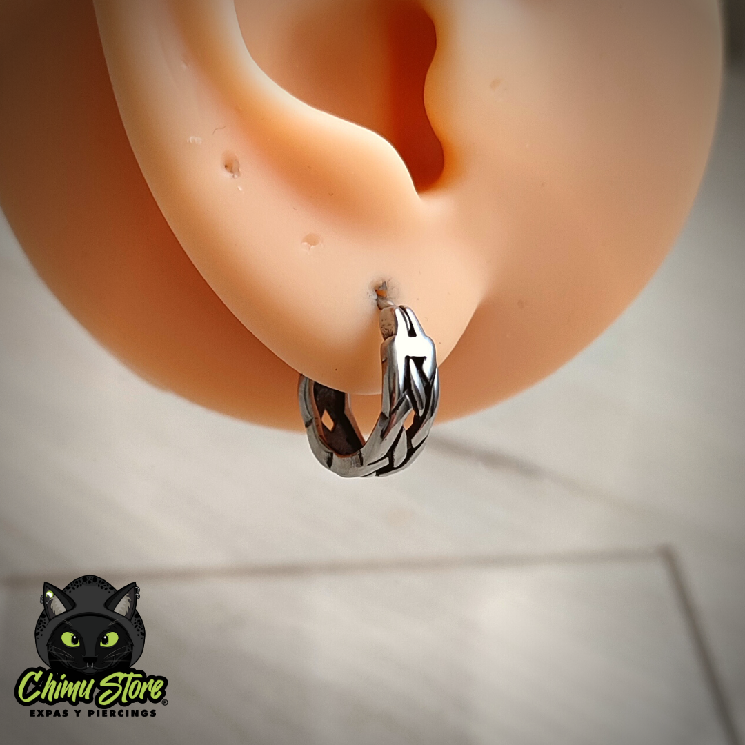 NEW Piercing Lobulo Acero Inoxidable - Trenza (1mm;11mm)