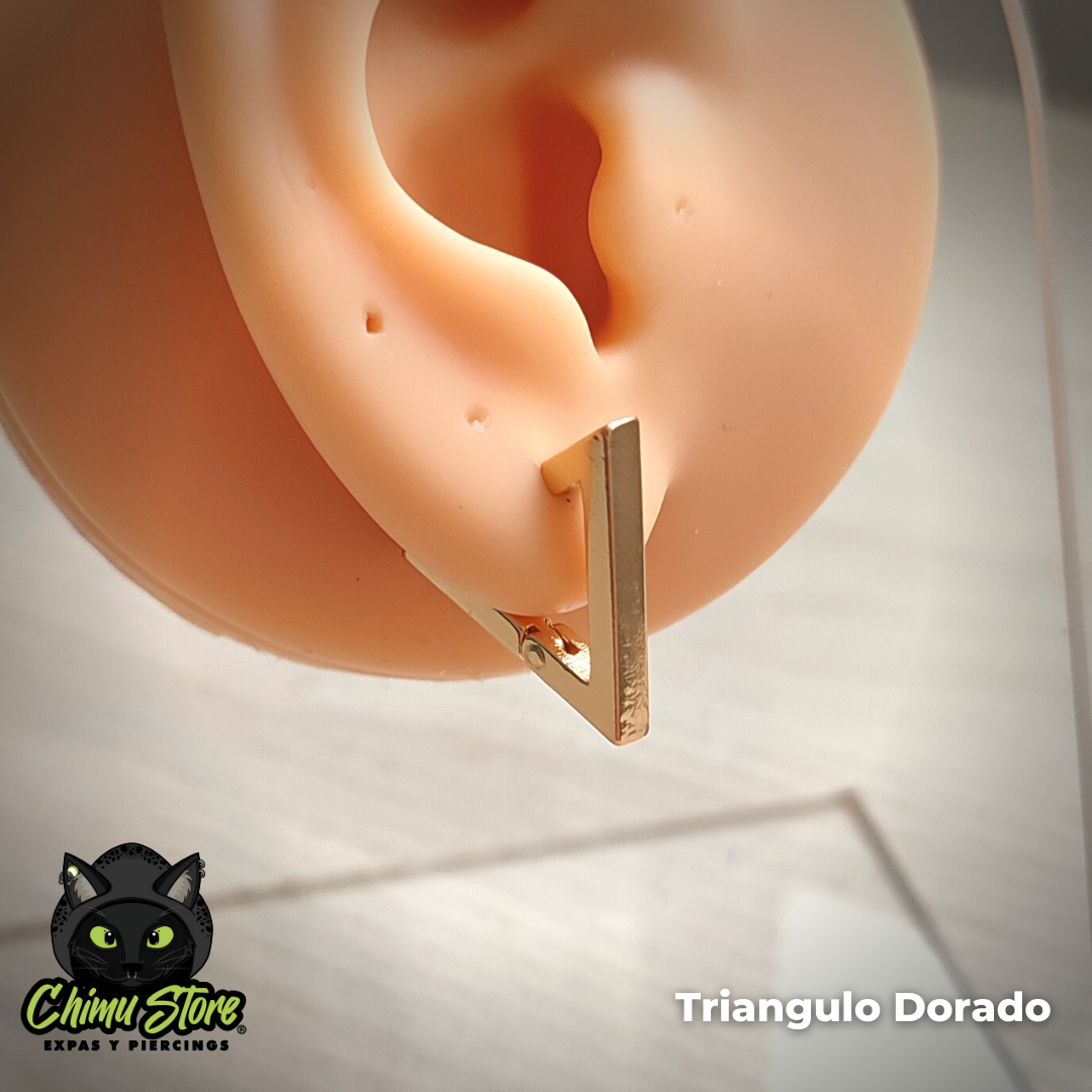 Piercing Lobulo Acero Inoxidable - Triangulo Colores (1mm;11mm)