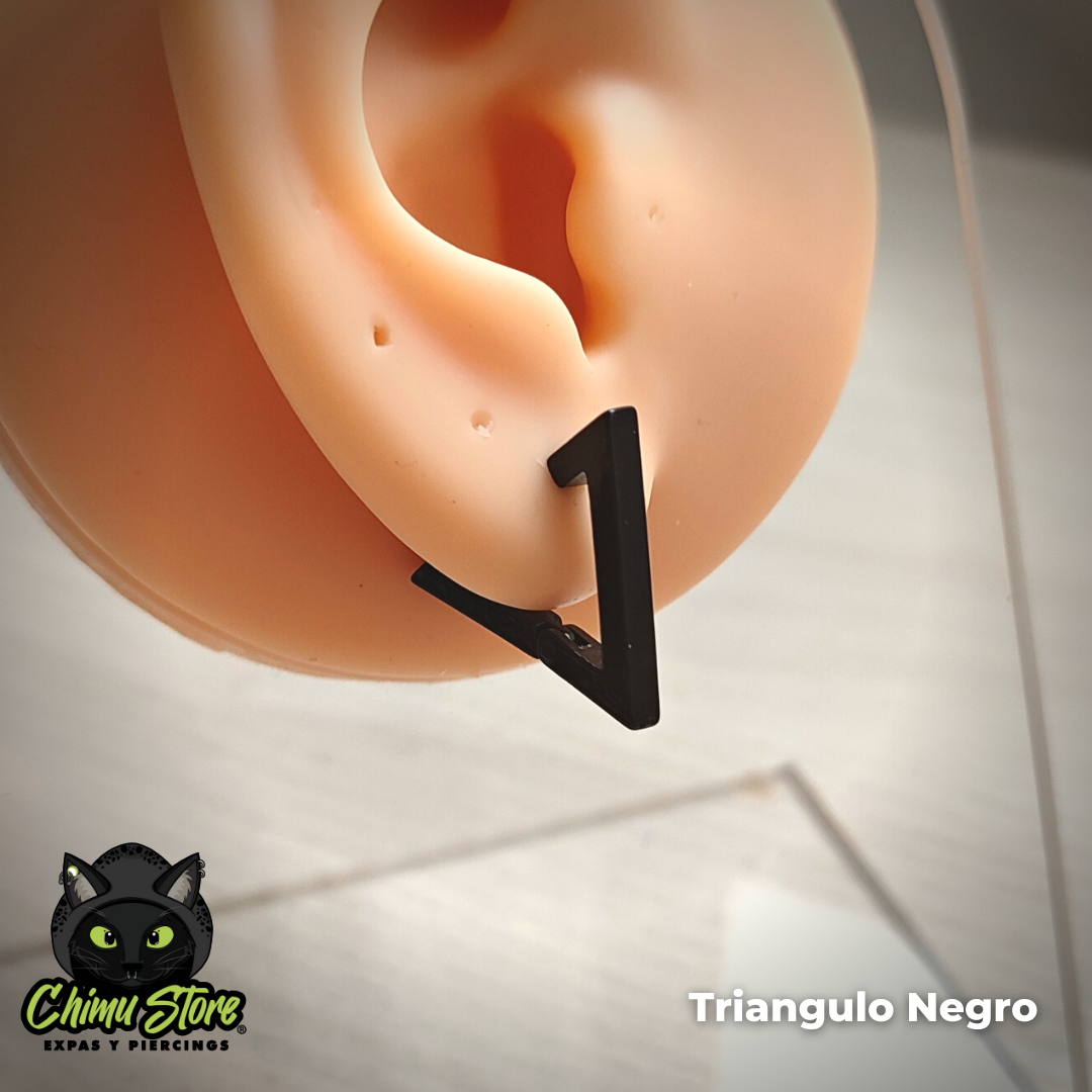 Piercing Lobulo Acero Inoxidable - Triangulo Colores (1mm;11mm)