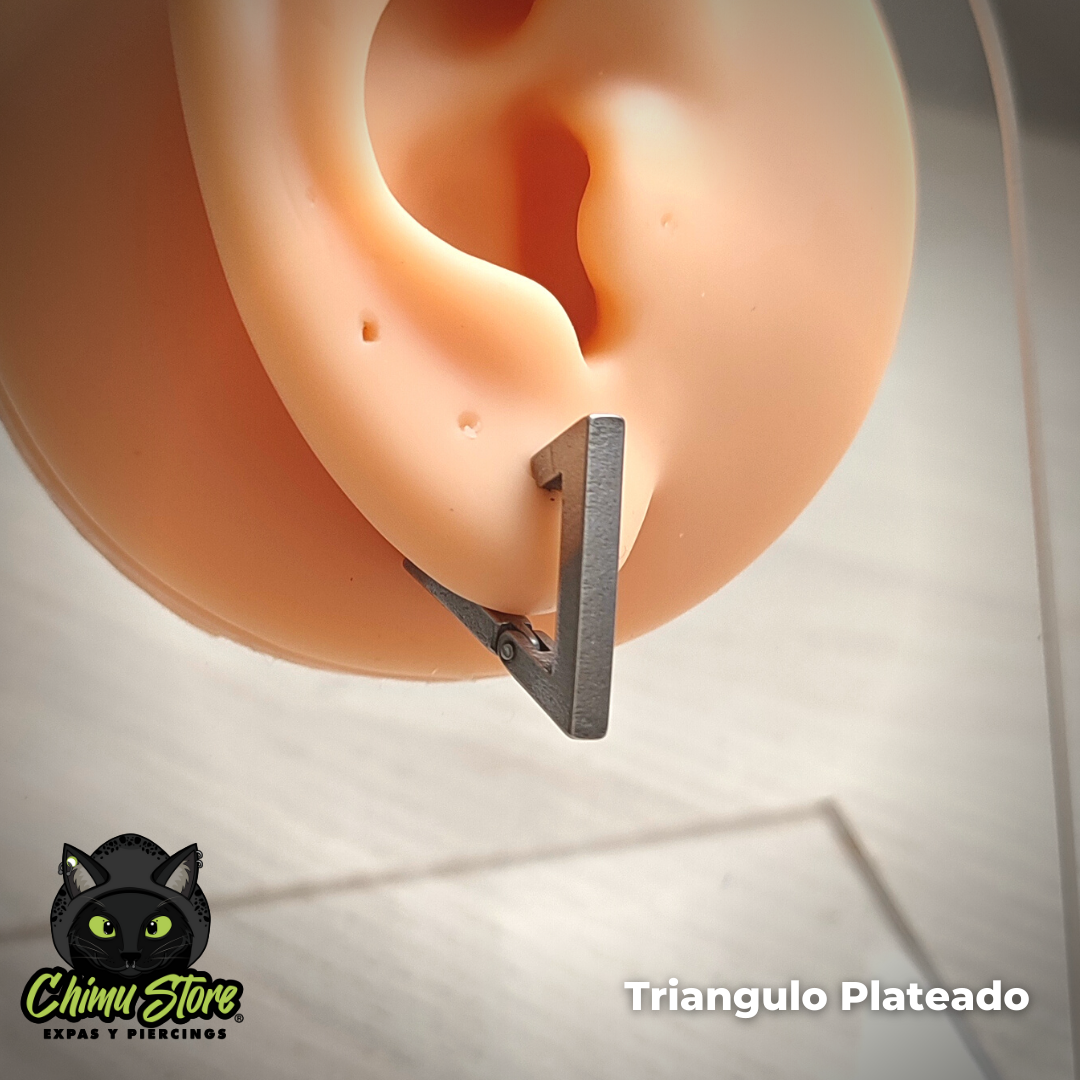 Piercing Lobulo Acero Inoxidable - Triangulo Colores (1mm;11mm)