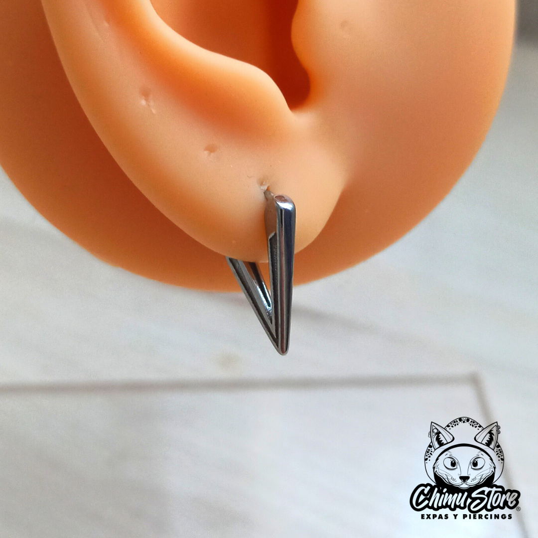 Piercing Lobulo Acero Inoxidable - Punta en V