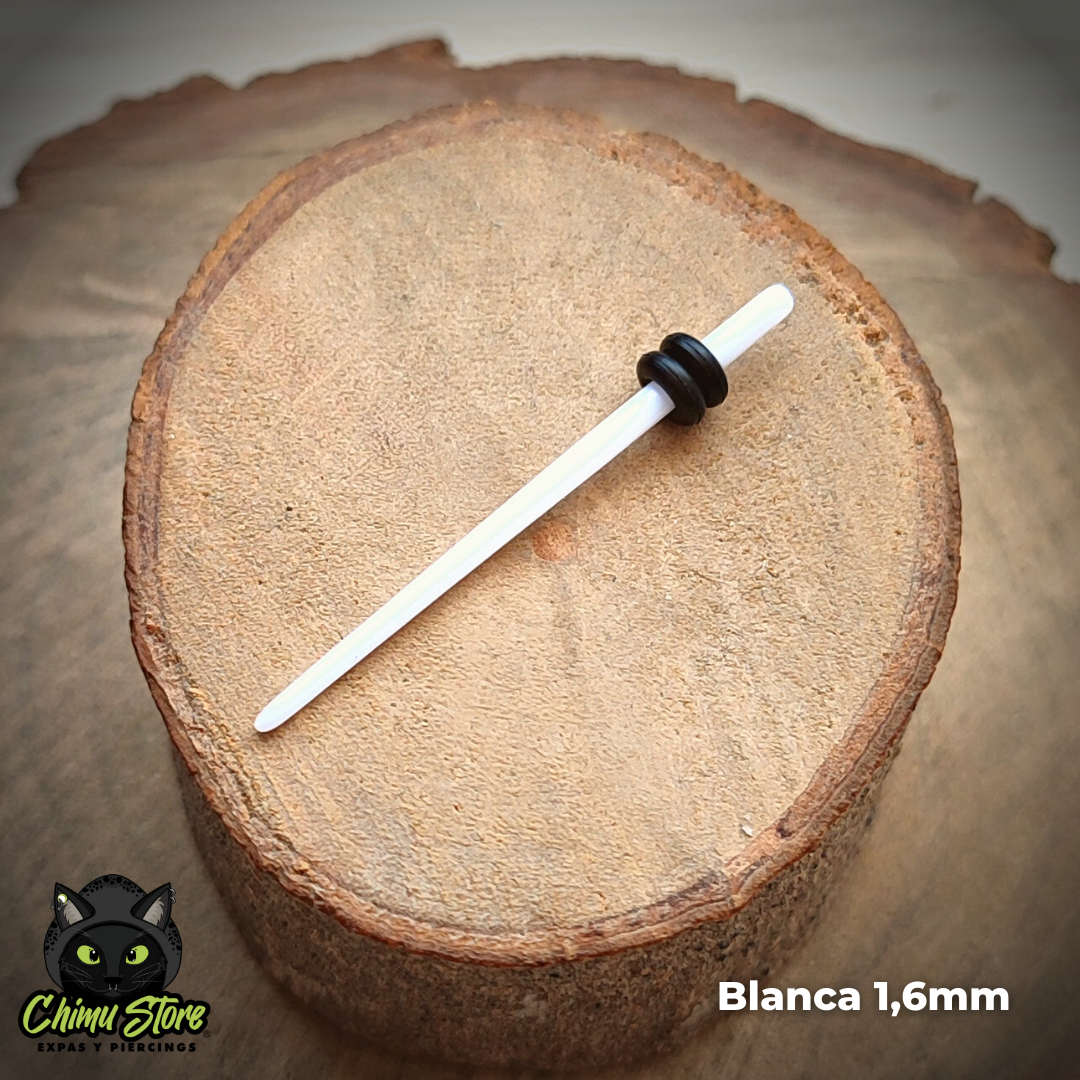 Expansores Acrílico - Estaca Blanca (1,6mm a 10mm)