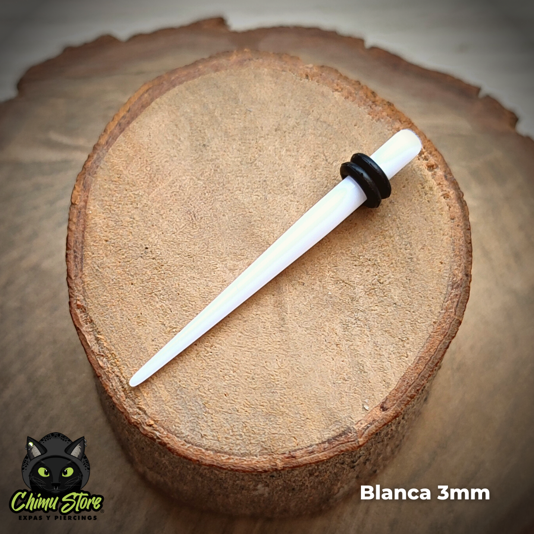 Expansores Acrílico - Estaca Blanca (1,6mm a 10mm)
