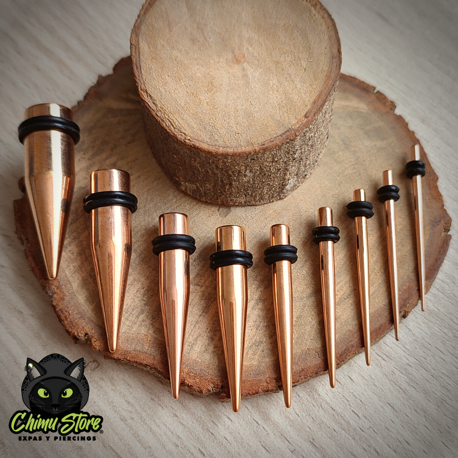 Expansor Acero Inoxidable - Estaca Rose Gold (1,6mm a 10mm)