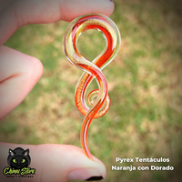 Expansor Pyrex - Tentáculo Naranja y Dorado (8mm a 12mm)