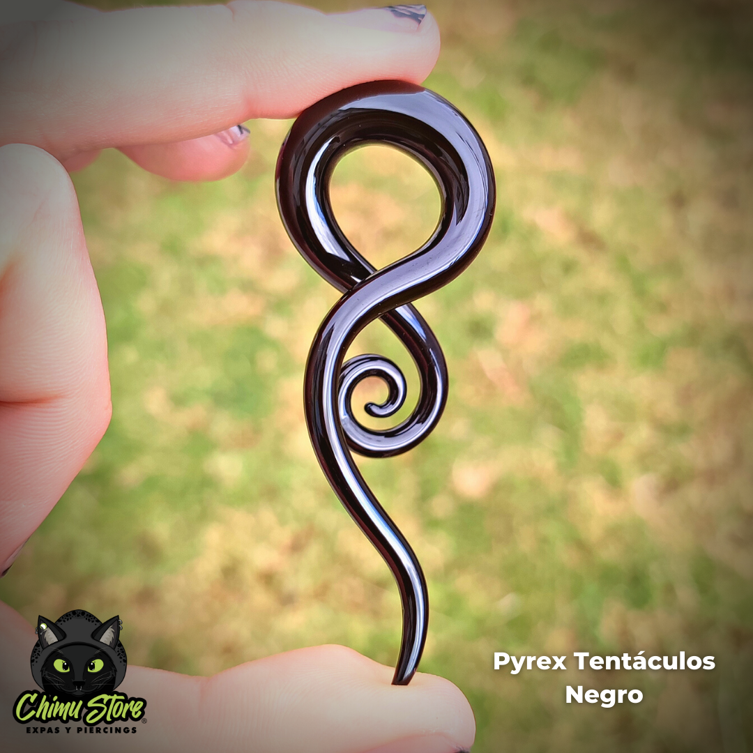 Expansor Pyrex - Tentáculo Color Negro (8mm a 12mm)
