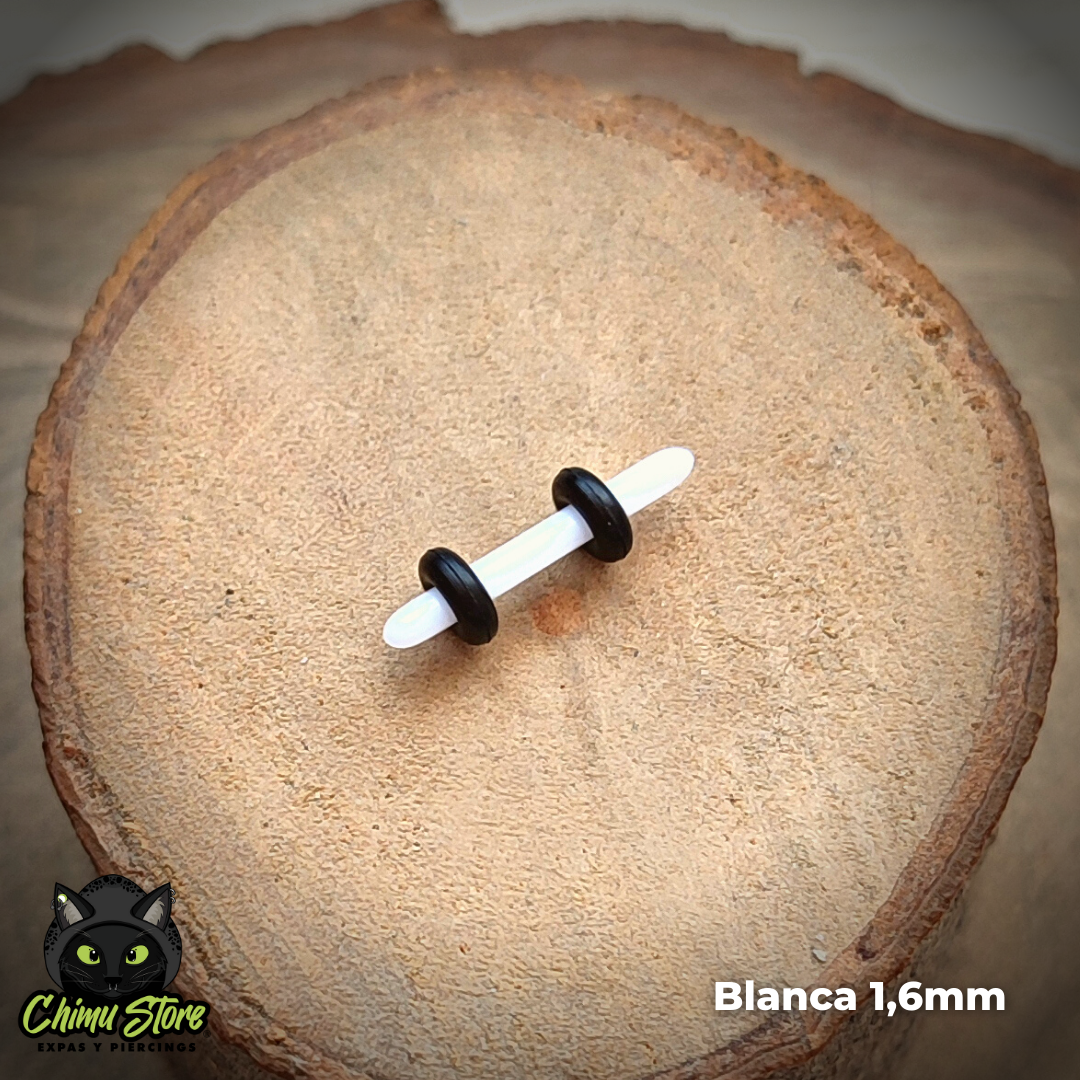 Expansiones Acrílico - Blancas con Gomitas (1,6mm a 10mm)