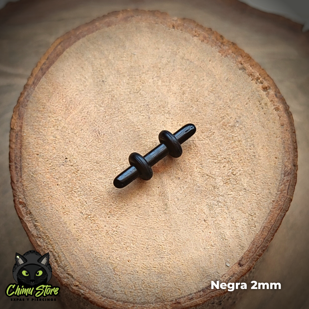 Expansiones Acrílico - Negras con Gomitas (1,6mm a 10mm)